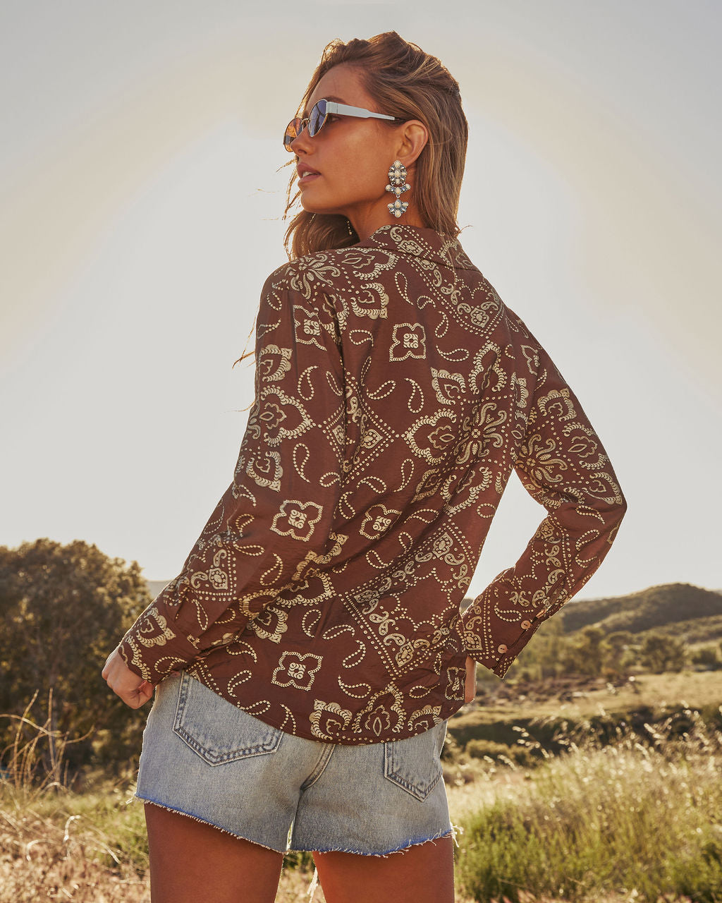 Alira Paisley Button Down Top