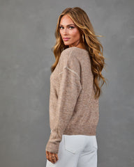 After Coffee Stitched Knit Sweater