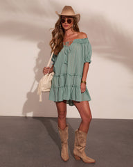 Adelah Tiered Shift Mini Dress