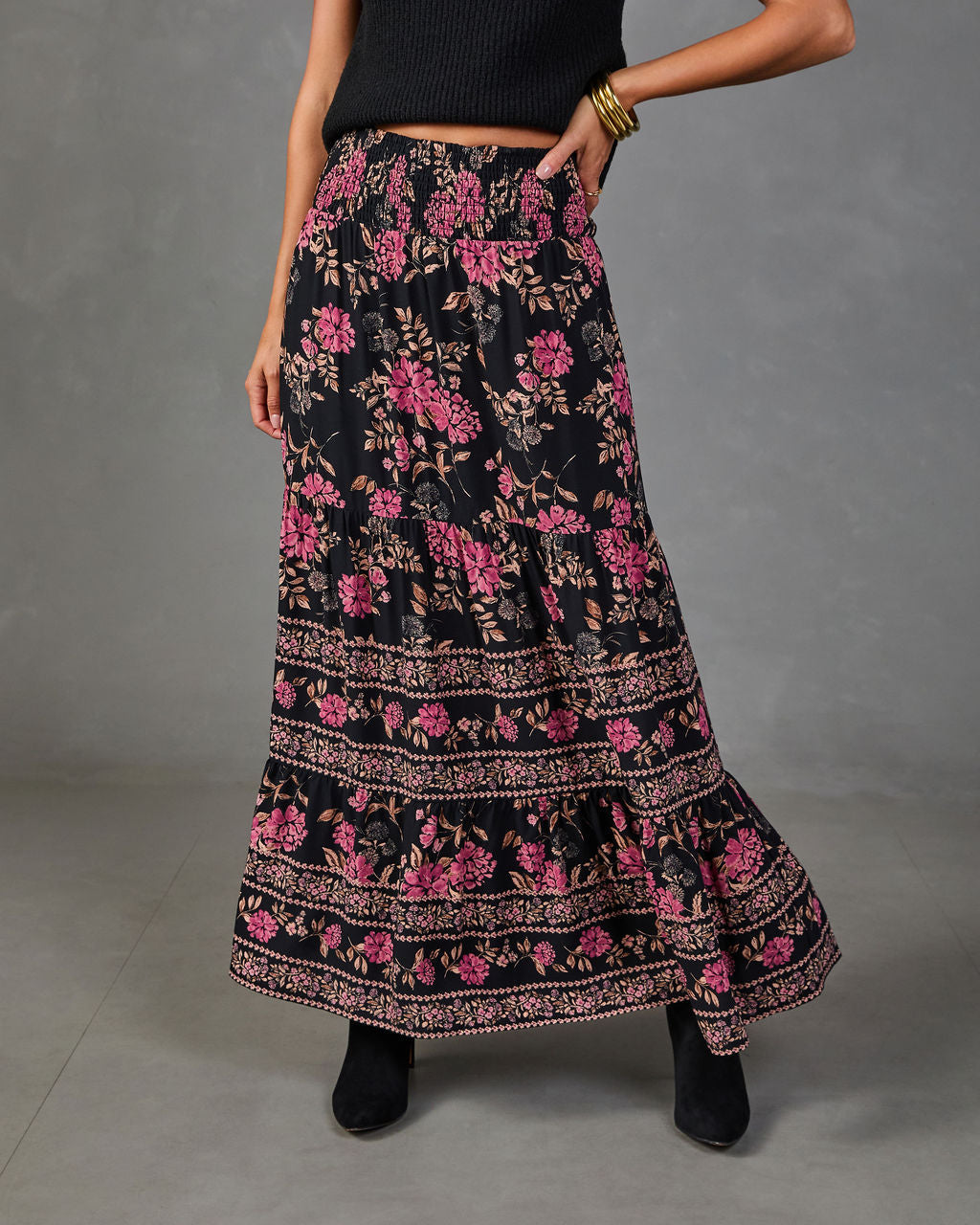 Autumn Moon Floral Maxi Skirt