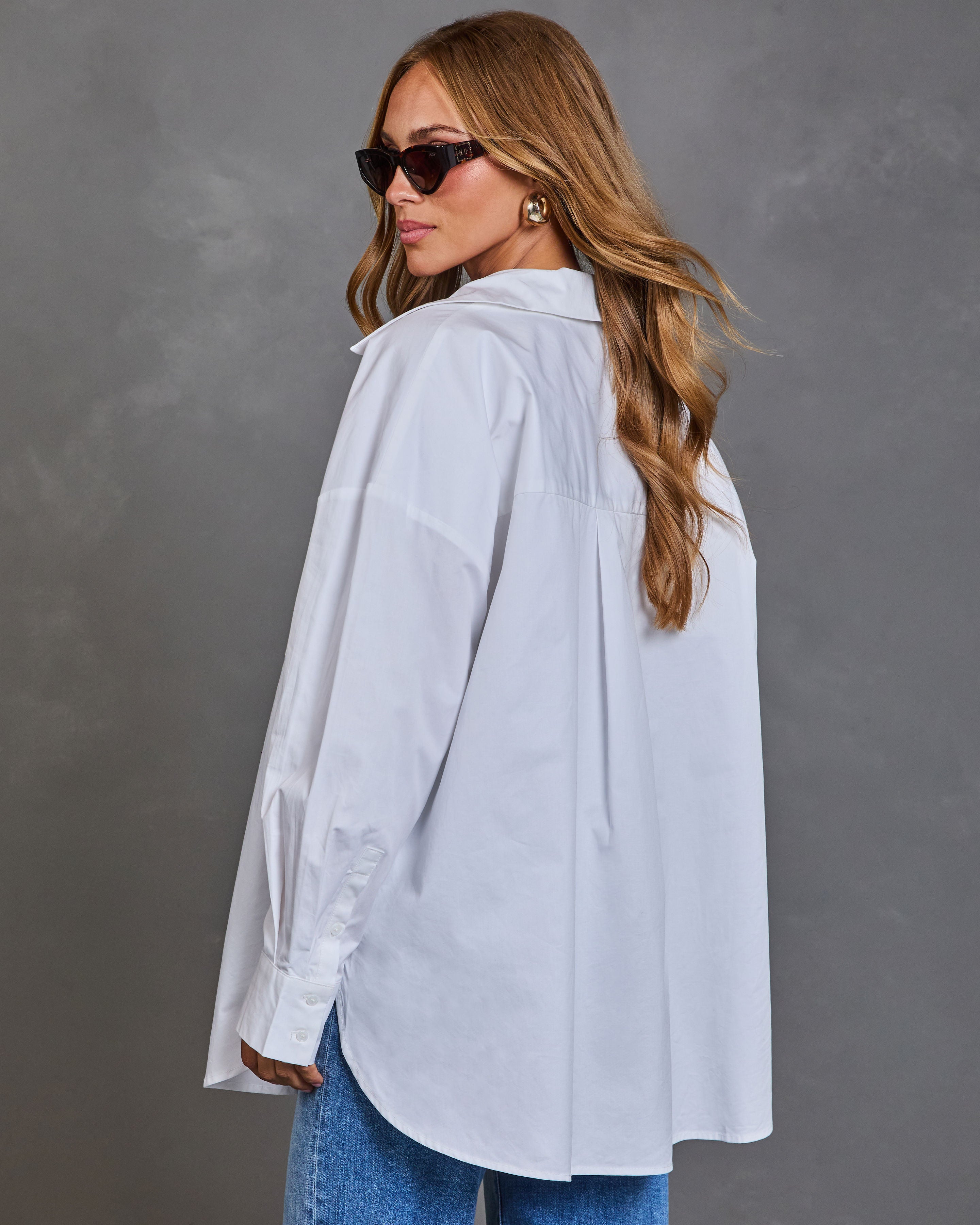 Better Things Cotton Poplin Button Down Top