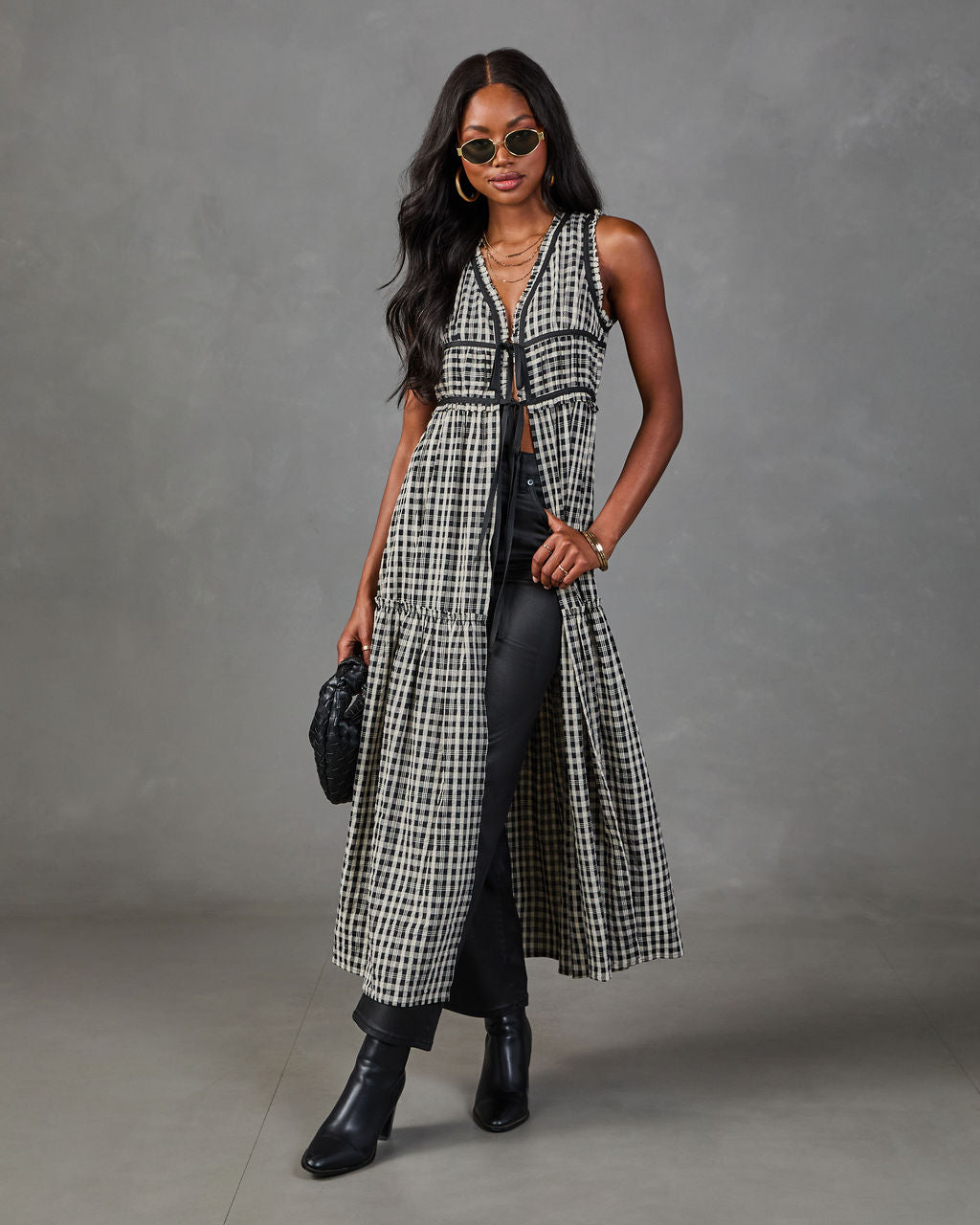 Autumn Belle Flyway Plaid Maxi Top