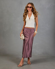 Alirah Satin Polka Dot Midi Skirt