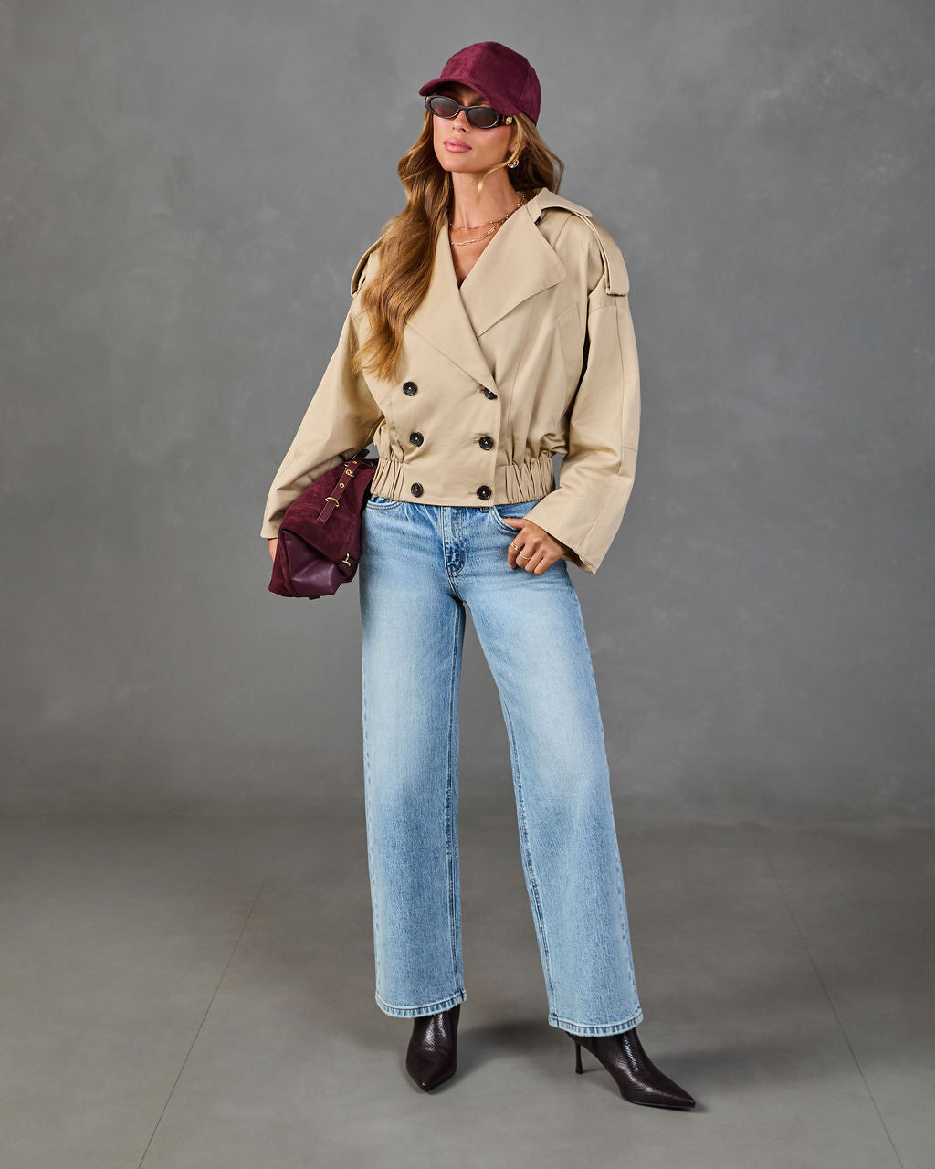 Autumn Darling Cotton Cropped Trench Jacket