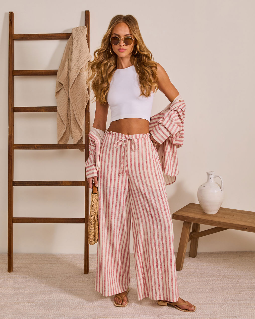 Arinah Striped Button Down Top