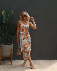 Annika Satin Marble Sarong Skirt
